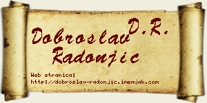 Dobroslav Radonjić vizit kartica